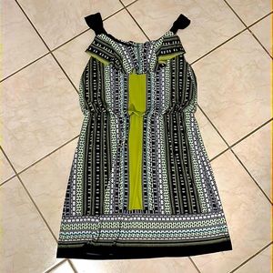 Style & Co Green Print Dress